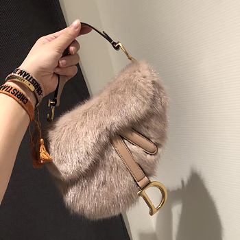 Colestore Dior Saddle Bag Brown Fur