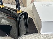 Women Celine Teen Garance Bag In Patent Calfskin Shiny Leather Black 18cm - 5