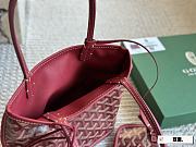 Colestore Goyard Anjou Tote Bag In Chevroches Calfskin And Ine Canvas Rouge 20*19cm - 6