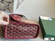 Colestore Goyard Anjou Tote Bag In Chevroches Calfskin And Ine Canvas Rouge 20*19cm - 5