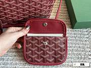 Colestore Goyard Anjou Tote Bag In Chevroches Calfskin And Ine Canvas Rouge 20*19cm - 3
