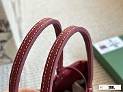 Colestore Goyard Anjou Tote Bag In Chevroches Calfskin And Ine Canvas Rouge 20*19cm - 4