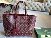 Colestore Goyard Anjou Tote Bag In Chevroches Calfskin And Ine Canvas Rouge 34*27cm - 3
