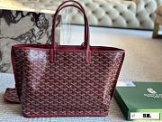 Colestore Goyard Anjou Tote Bag In Chevroches Calfskin And Ine Canvas Rouge 34*27cm - 2