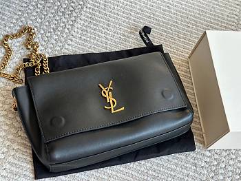 Colestore Kate Medium Reversible Chain Bag Black Leather 28 cm