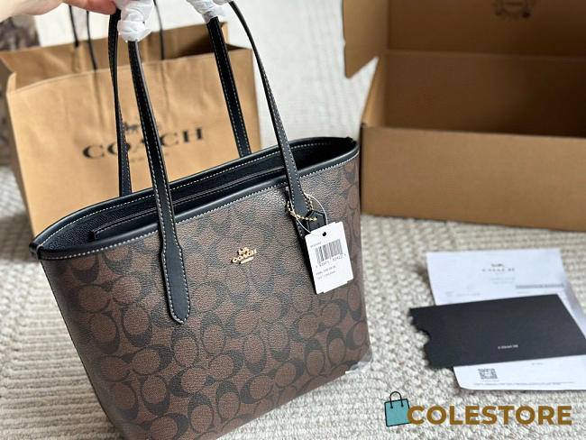 Colestore Coach Mini City Tote In Signature Canvas Black 23.21 cm - 1