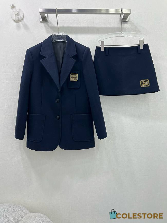 Colestore Single-breasted mohair Set Navy Blue - 1