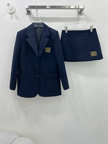 Colestore Single-breasted mohair Set Navy Blue