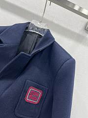 Colestore Single-breasted mohair jacket Navy Blue With red - 6