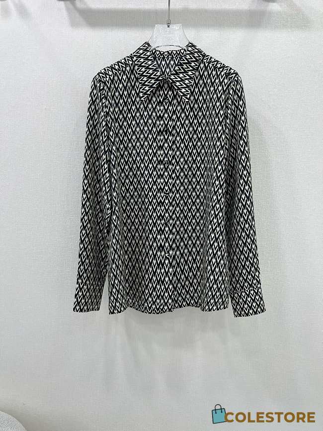 Colestore Valentino TOUTE LA V TWILL SHIRT Black - 1