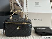 Colestore Chanel Vanity Make Up Bag Black Top Handle 19 cm - 1