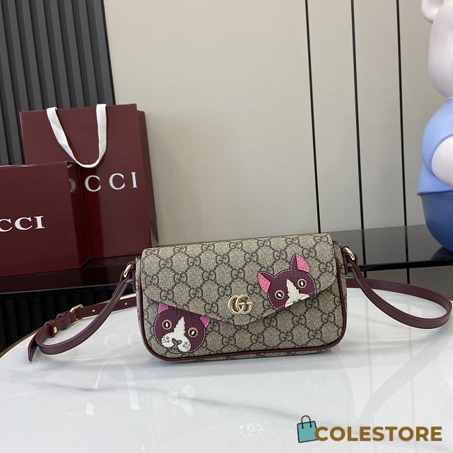 Colestore GG mini shoulder bag with cat detail 22x13x4cm - 1