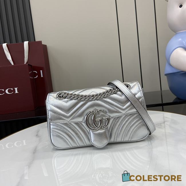 Colestore Gucci Marmont Medium Silver 22x13x6cm - 1