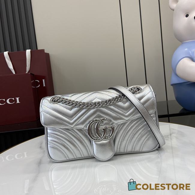 Colestore Gucci Marmont Silver 26x15x7cm - 1