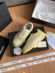 Colestore Chanel Yellow White CC Logo Suede Sneakers - 5