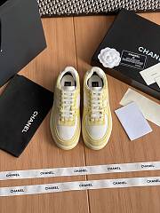 Colestore Chanel Yellow White CC Logo Suede Sneakers - 4