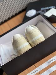 Colestore Chanel Beige White CC Logo Suede Sneakers - 4