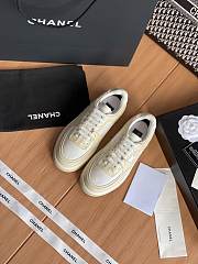 Colestore Chanel Beige White CC Logo Suede Sneakers - 2