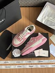 Colestore Chanel Pink White CC Logo Suede Sneakers - 4