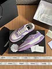Colestore Chanel Purple White CC Logo Suede Sneakers - 4