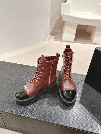 Colestore Chanel Zip Boots Rouge