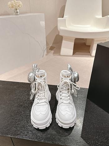 Colestore Chanel Ankle Boots White
