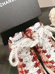 Colestore Chanel Tweed Red Boots - 4