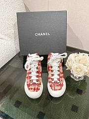Colestore Chanel Tweed Red Boots - 2
