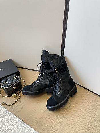 Colestore Chanel High Boots Suede Black