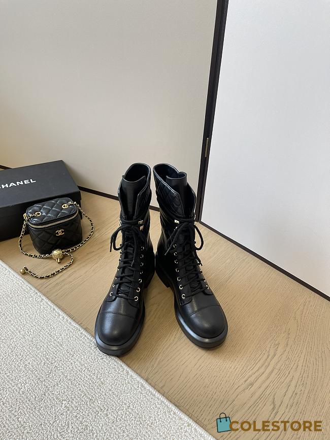 Colestore Chanel High Boots Leather Black - 1