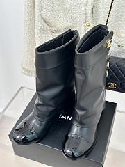 Colestore Chanel Knee Boots Leather Black - 6