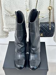 Colestore Chanel Knee Boots Leather Black - 3