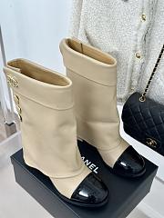 Colestore Chanel Knee Boots Beige - 6