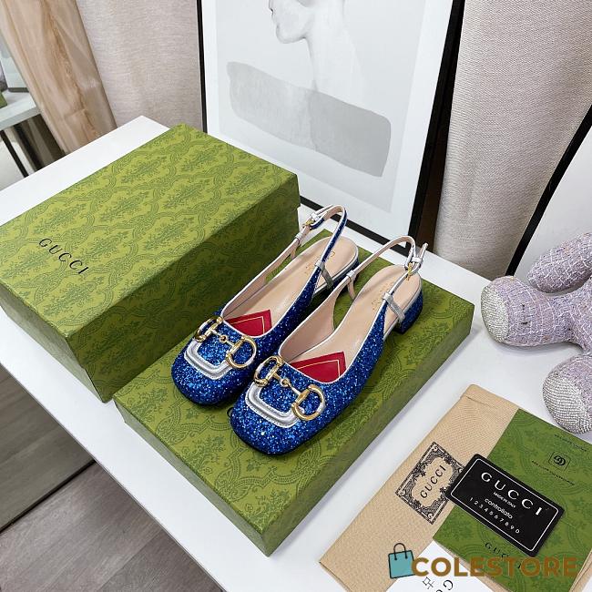 Colestore Gucci Lovelight Crystal Pumps - Blue - 1