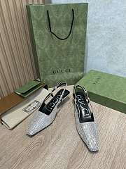 Colestore Gucci Women's Square Toe Pumps Silver Shining  - 1