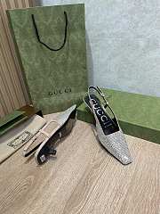Colestore Gucci Women's Square Toe Pumps Silver Shining  - 4