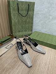 Colestore Gucci Women's Square Toe Pumps Silver Shining  - 2