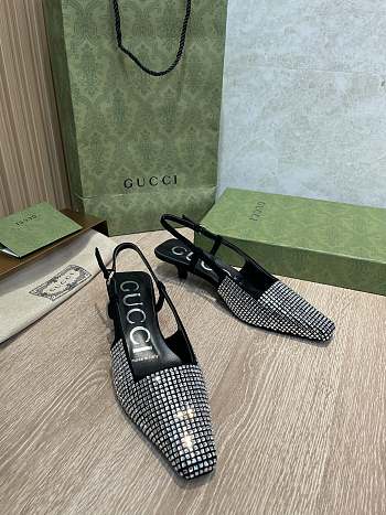 Colestore Gucci Women's Square Toe Pumps Black Shining