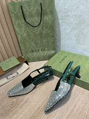 Colestore Gucci Women's Square Toe Pumps Green Shining - 5