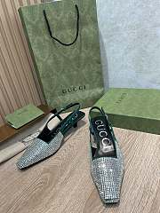 Colestore Gucci Women's Square Toe Pumps Green Shining - 2