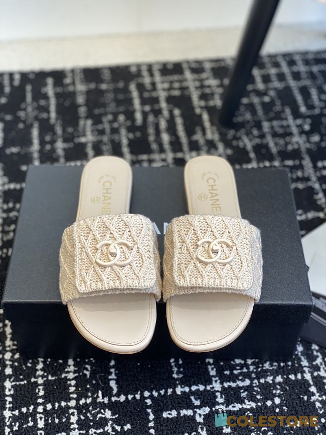 Colestore Chanel Flat Sandal Beige - 1