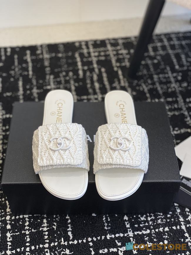 Colestore Chanel Flat Sandal White  - 1