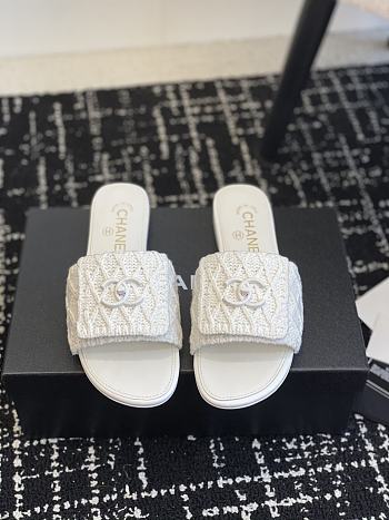 Colestore Chanel Flat Sandal White 