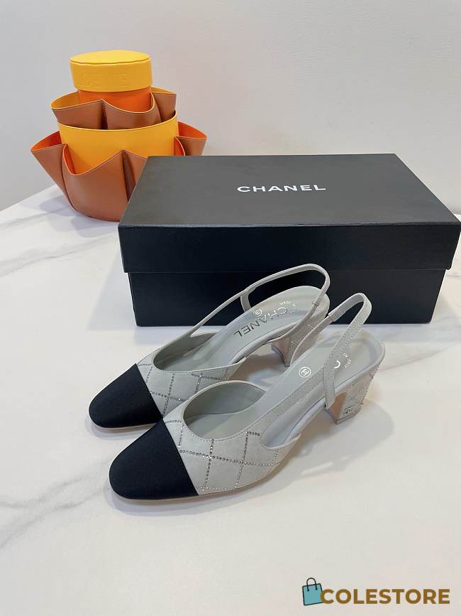 Colestore Chanel Slingbacks High Pump Grey - 1