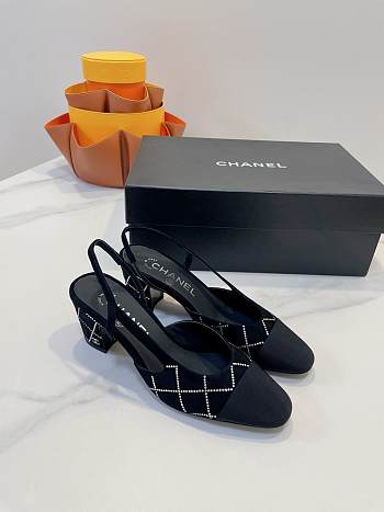 Colestore Chanel Slingbacks High Pump Black