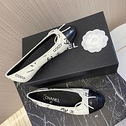 Colestore Chanel Ballet Flats CC Logo White And Black - 3