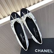 Colestore Chanel Ballet Flats CC Logo White And Black - 2
