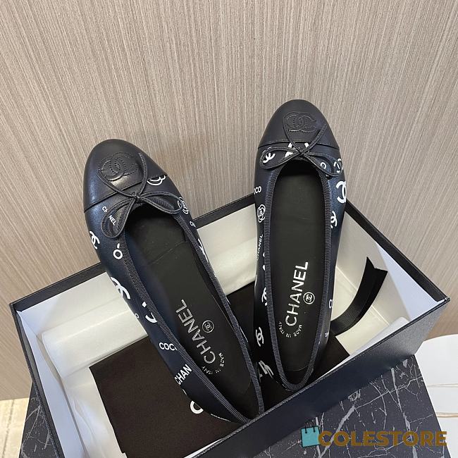 Colestore Chanel Ballet Flats CC Logo Black - 1