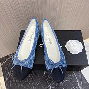 Colestore Chanel Ballet Flats Blue And Black Denim - 1