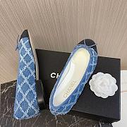Colestore Chanel Ballet Flats Blue And Black Denim - 3